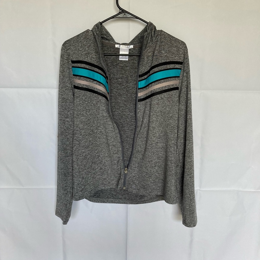 Grey and Blue Athletic Zip Up